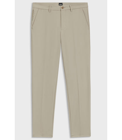 Boss Slim Fit Pants In A Stretch Cotton Blend Light Beige