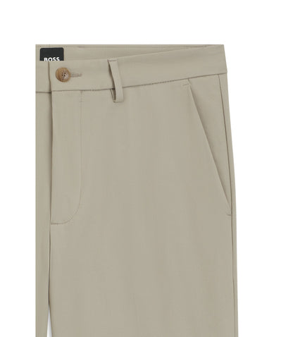 Boss Slim Fit Pants In A Stretch Cotton Blend Light Beige