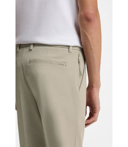 Boss Slim Fit Pants In A Stretch Cotton Blend Light Beige