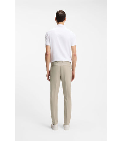 Boss Slim Fit Pants In A Stretch Cotton Blend Light Beige