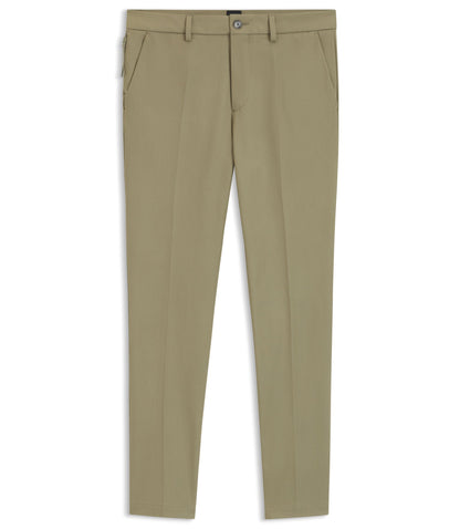 Boss Slim Fit Pants In A Stretch Cotton Blend Light Green