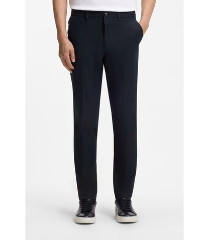 Boss Slim Fit Pants In A Stretch Cotton Blend Dark Blue