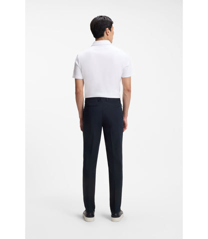 Boss Slim Fit Pants In A Stretch Cotton Blend Dark Blue