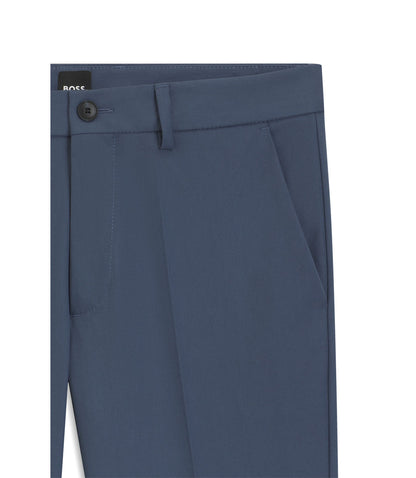 Boss Slim Fit Pants In A Stretch Cotton Blend Light Blue