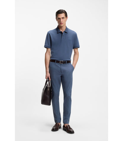 Boss Slim Fit Pants In A Stretch Cotton Blend Light Blue