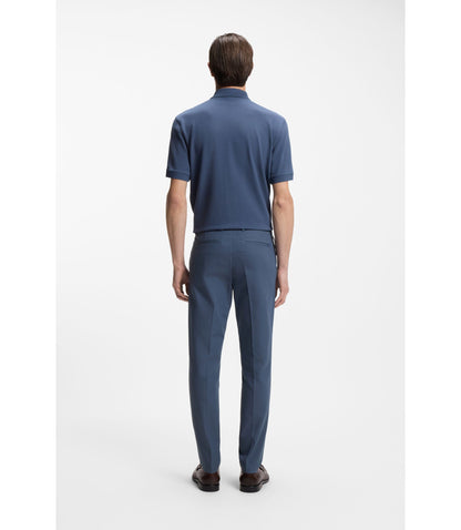 Boss Slim Fit Pants In A Stretch Cotton Blend Light Blue