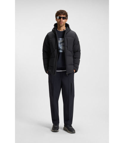 Boss Down Filled Parka Jacket With Water Repellent Finish Dark Blue