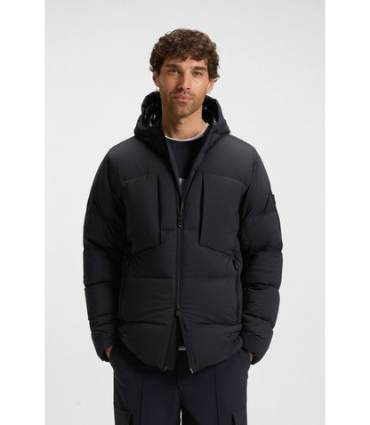Boss Down Filled Parka Jacket With Water Repellent Finish Dark Blue