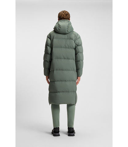 Boss Down Filled Long Jacket With Water Repellent Finish Light Green