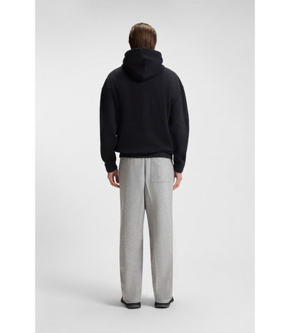 Boss Mercerised Cotton Hoodie In A Relaxed Fit Black