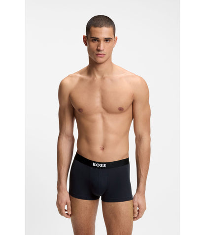 Boss Three Pack Of Stretch Cotton Trunks Light Blue