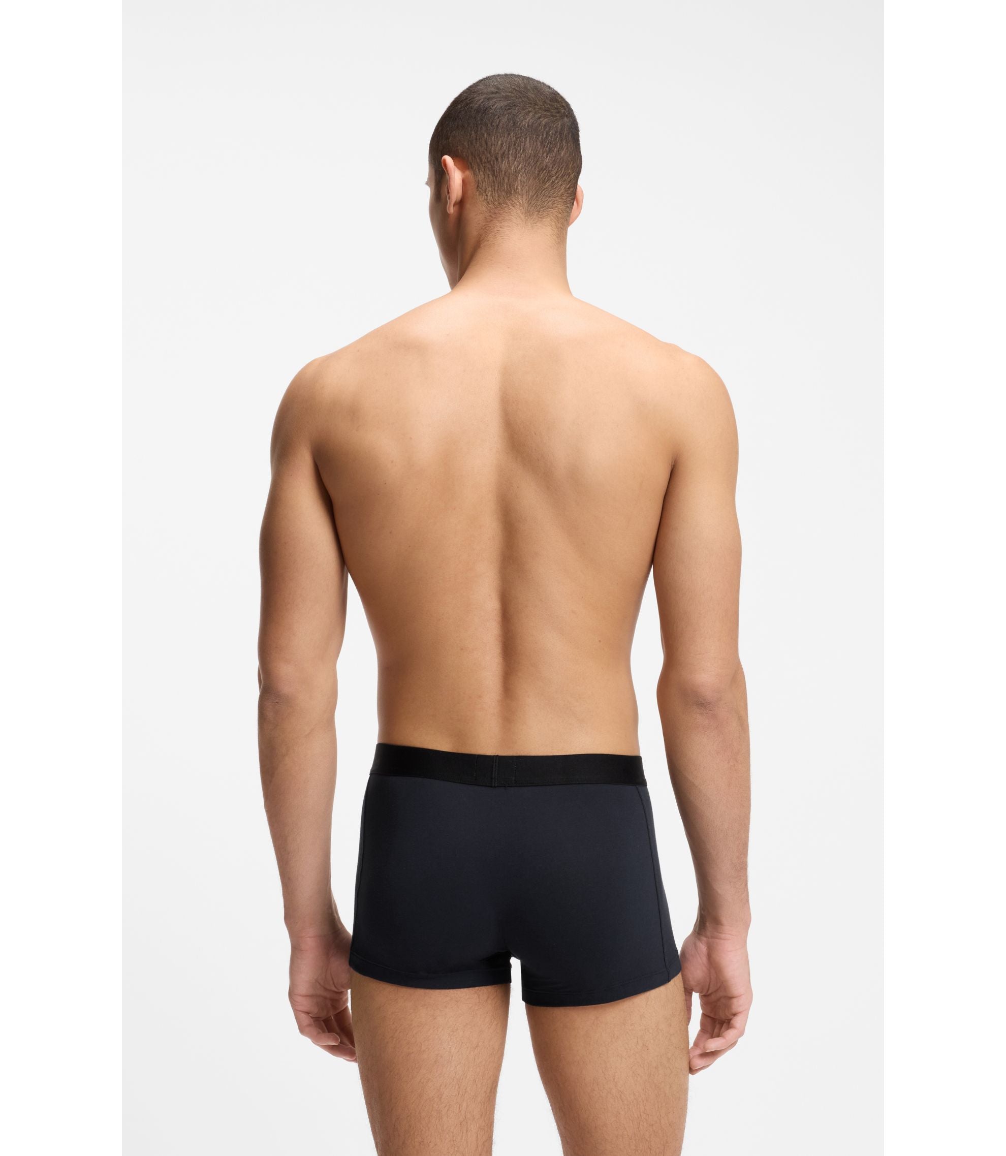Boss Three Pack Of Stretch Cotton Trunks Light Blue