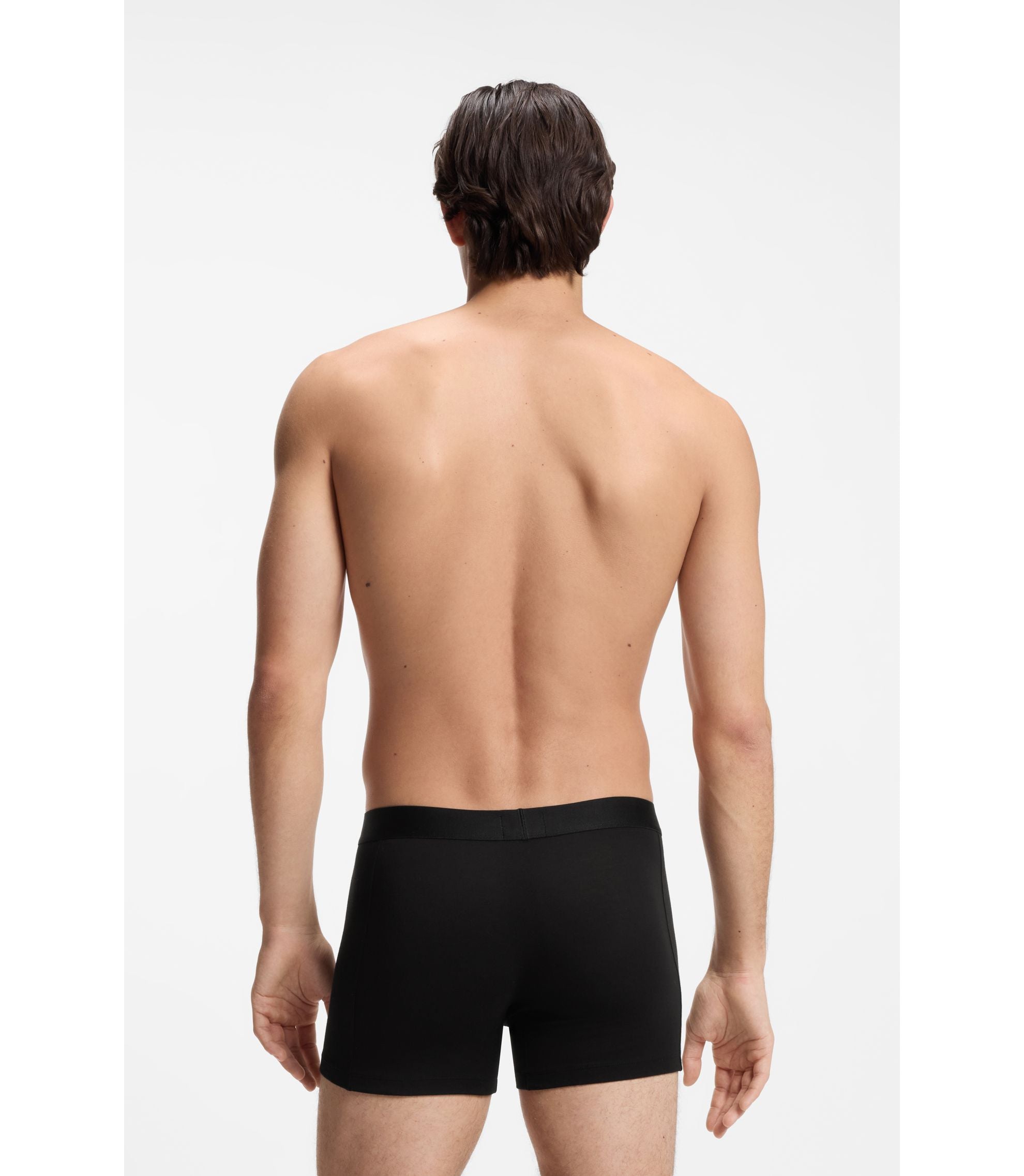 Boss Three Pack Of Boxer Briefs In Stretch Cotton Light Green