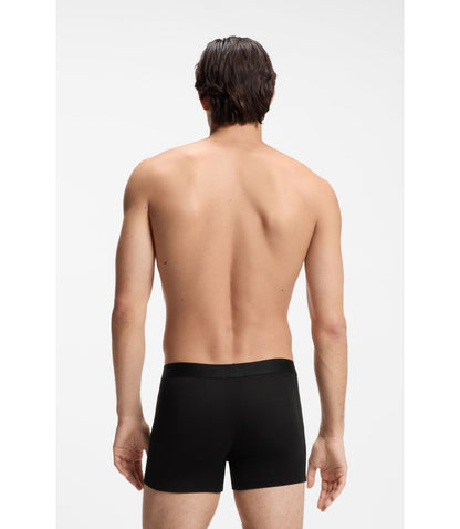 Boss Three Pack Of Boxer Briefs In Stretch Cotton Light Green