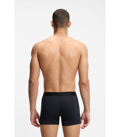 Boss Three Pack Of Boxer Briefs In Stretch Cotton Light Blue