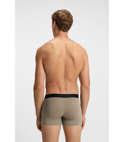 Boss Three Pack Of Boxer Briefs In Stretch Cotton Patterned