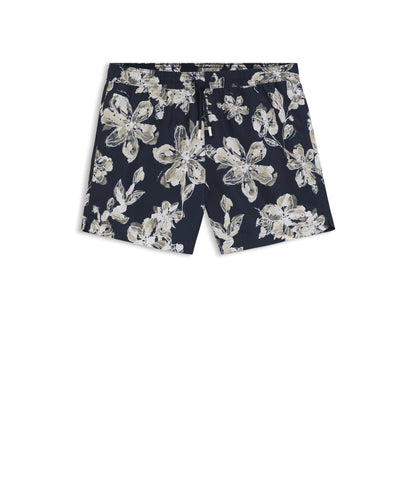Boss Quick Dry Swim Shorts With All Over Print Dark Blue