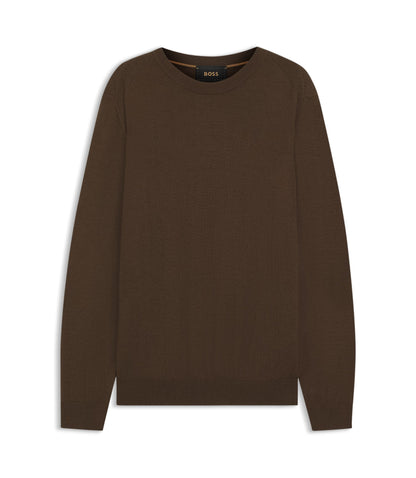 Boss Knitted Sweater In Wool Silk And Cashmere Light Green