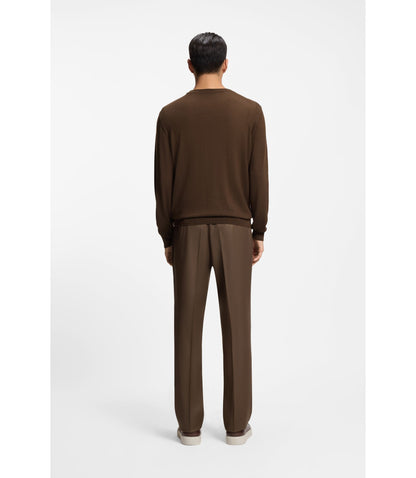 Boss Knitted Sweater In Wool Silk And Cashmere Light Green
