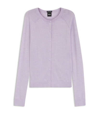 Boss Superfine Merino Wool Cardigan Light Purple Women's