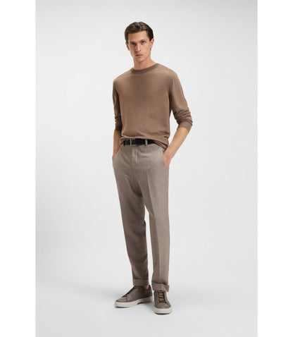 Boss Gary Trainers In Grained Leather Khaki Khaki