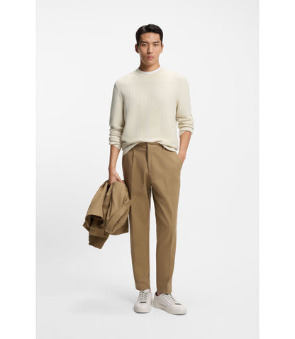Boss Cotton Sweater With Knitted Structure White