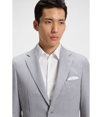 Boss Slim Fit Jacket In Virgin Wool And Silk Silver