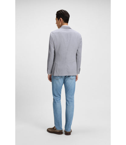 Boss Slim Fit Jacket In Virgin Wool And Silk Silver