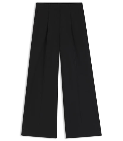Boss Wide Leg Trousers In Stretch Fabric Black Women's