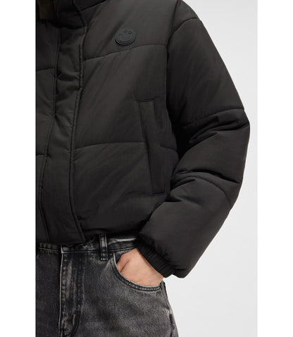 Hugo Water Repellent Jacket With Happy Hugo Badge Black Women's