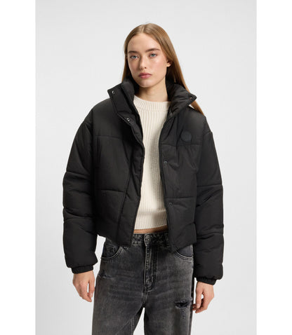 Hugo Water Repellent Jacket With Happy Hugo Badge Black Women's
