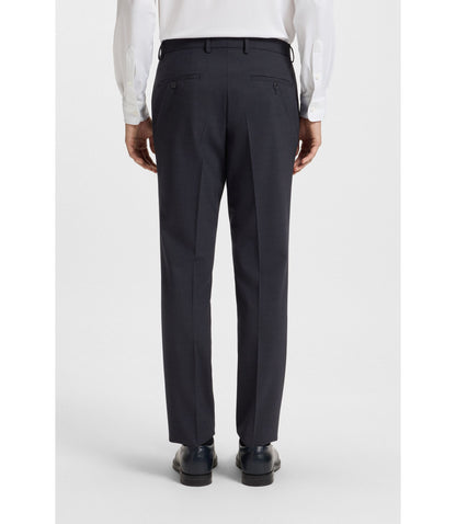 Boss Micro Patterned Slim Fit Suit In Stretch Cloth Dark Blue