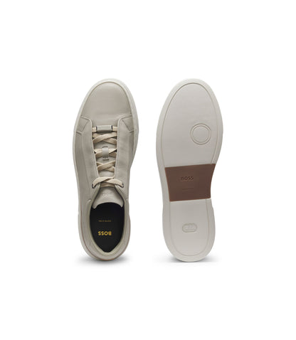 Boss Gary Leather Trainers With Hidden Laces Khaki Khaki