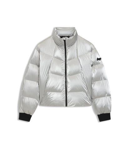 Hugo Puffer Jacket With Silicone Logo Badge Patterned Women's