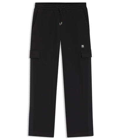 Hugo Geometric Tape Tracksuit Bottoms In A Cotton Blend Black