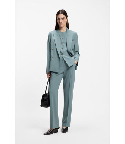 Boss Regular Fit Blazer In Virgin Wool Blue Women's
