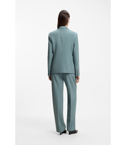 Boss Regular Fit Blazer In Virgin Wool Blue Women's