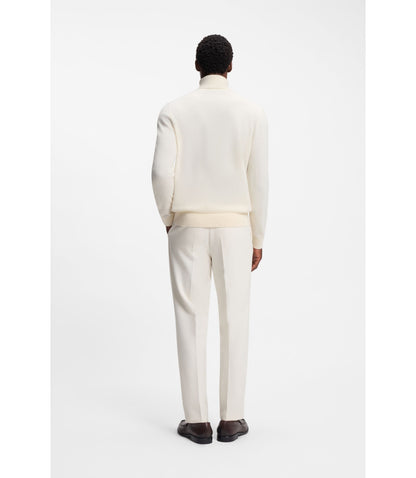 Boss Rollneck Sweater In Cashmere White