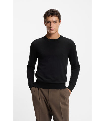 Boss Cashmere Sweater In A Regular Fit Black