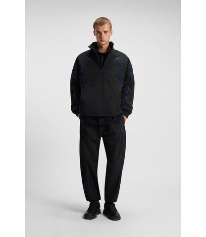 Hugo Contrast Piping Jacket With Water Repellent Finish Black