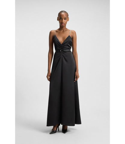 Hugo Maxi Dress With Rhinestone Straps Black Women's