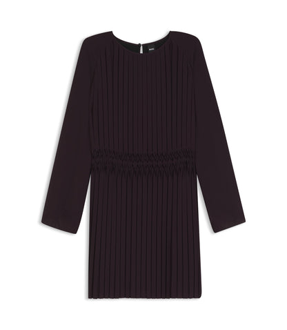 Boss Smocked Waistband Dress With Pliss Pleats Light Purple Women's