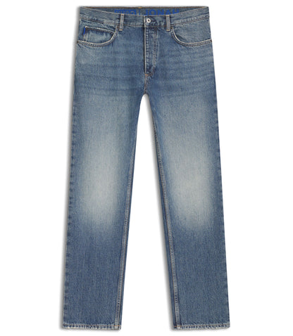 Hugo Blue Regular Fit Jeans In Whiskered Denim Blue
