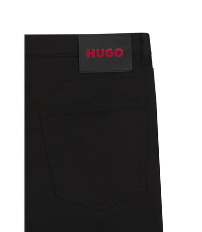Hugo Black Extra Slim Fit Jeans In Satin Touch Denim Black