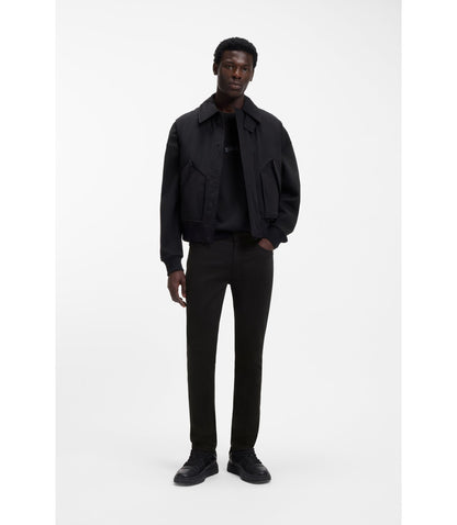 Hugo Black Extra Slim Fit Jeans In Satin Touch Denim Black
