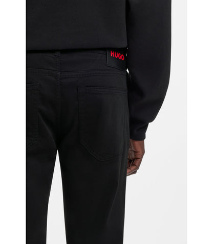 Hugo Black Extra Slim Fit Jeans In Satin Touch Denim Black