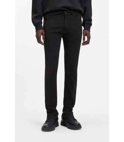 Hugo Black Extra Slim Fit Jeans In Satin Touch Denim Black