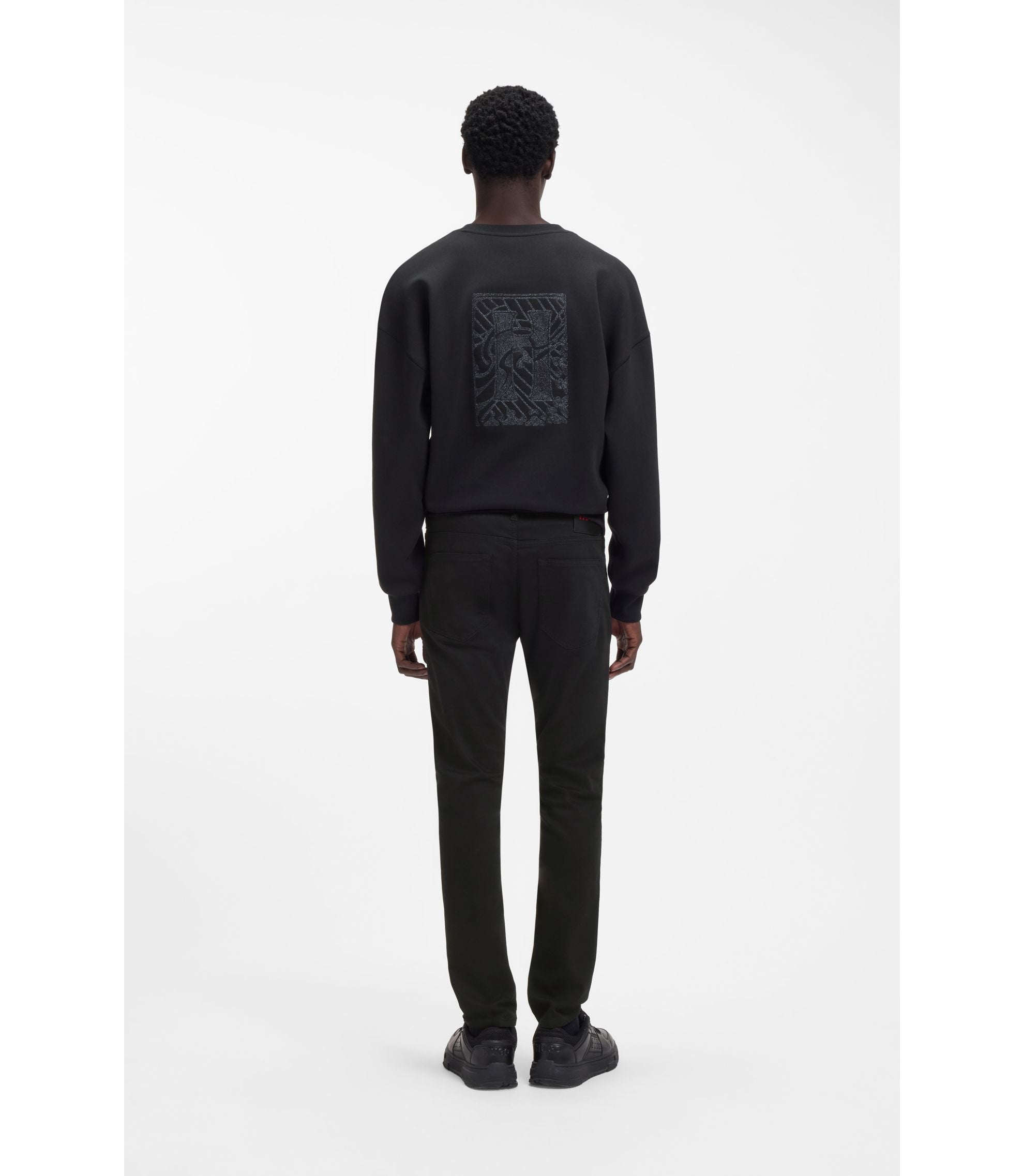 Hugo Black Extra Slim Fit Jeans In Satin Touch Denim Black
