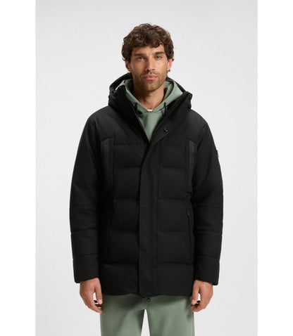 Boss Water Repellent Parka Jacket With Down Filling Black