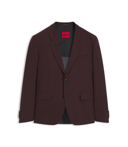 Hugo Modern Fit Jacket In Wool Blend Poplin Light Brown